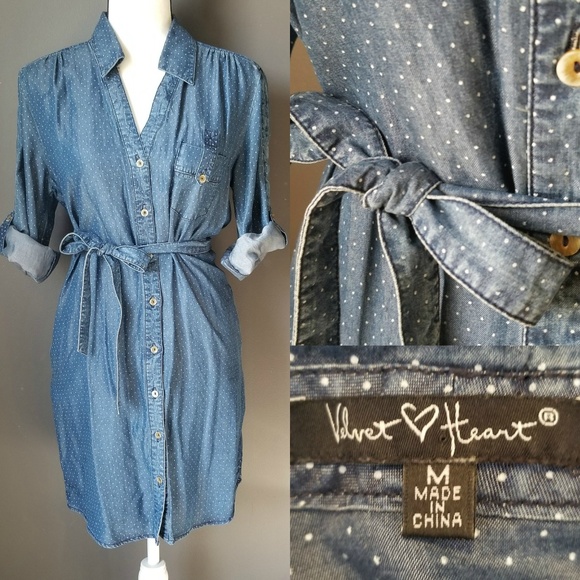 velvet heart denim dress